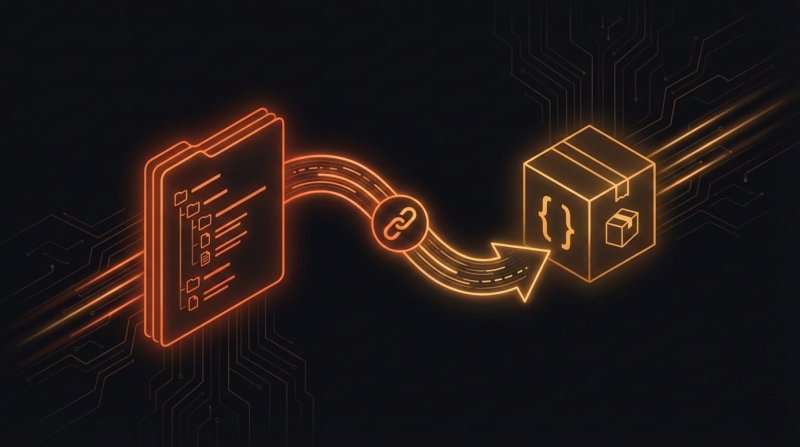 Terminal window showing shell commands for using the improved composer-link function in local Laravel package development